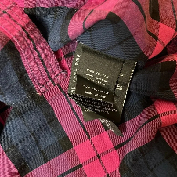 Harley Davidson Plaid Stacked Cotton Woven Shirt Size M - Picture 5 of 5